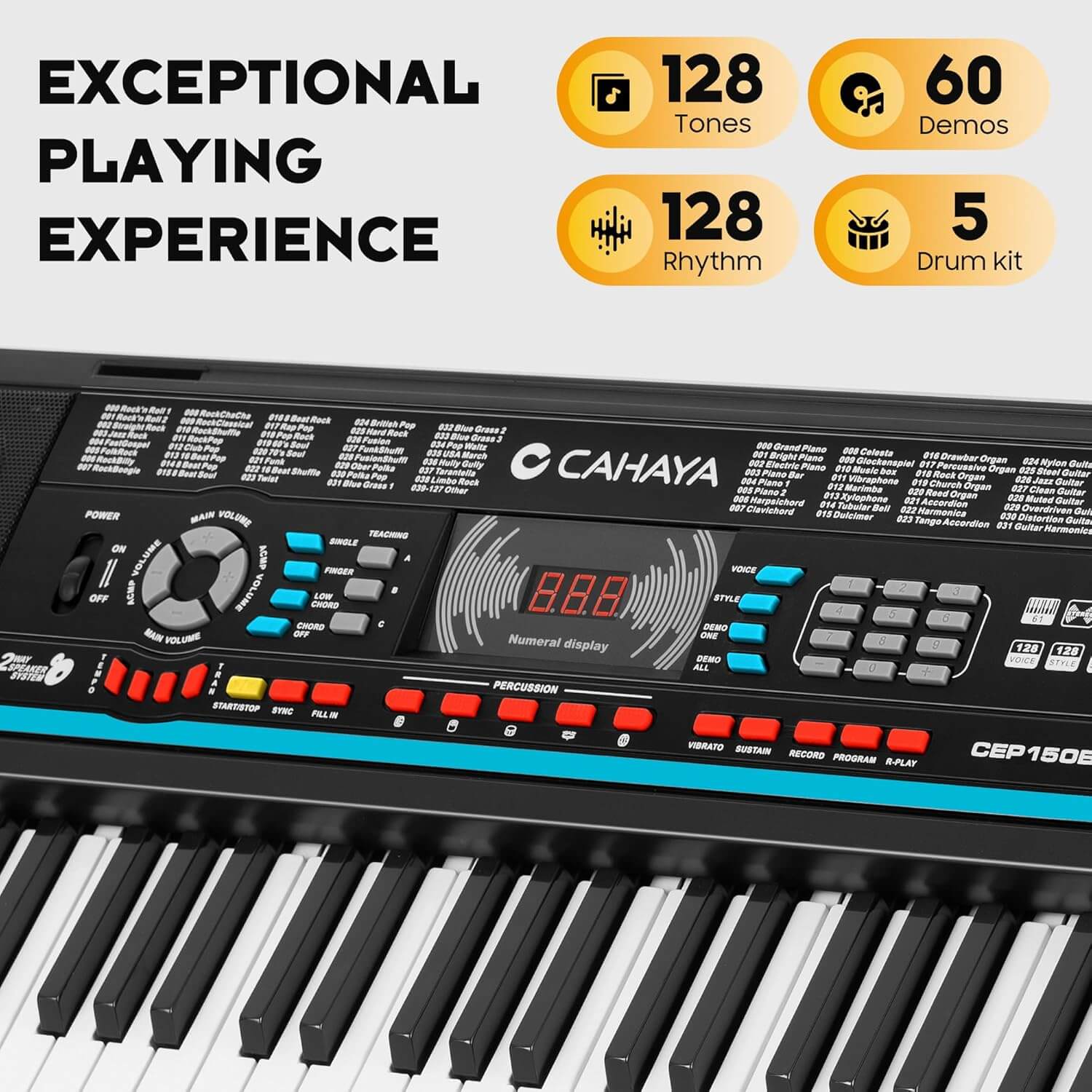 CAHAYA 61-Key Portable Keyboard Digital Piano