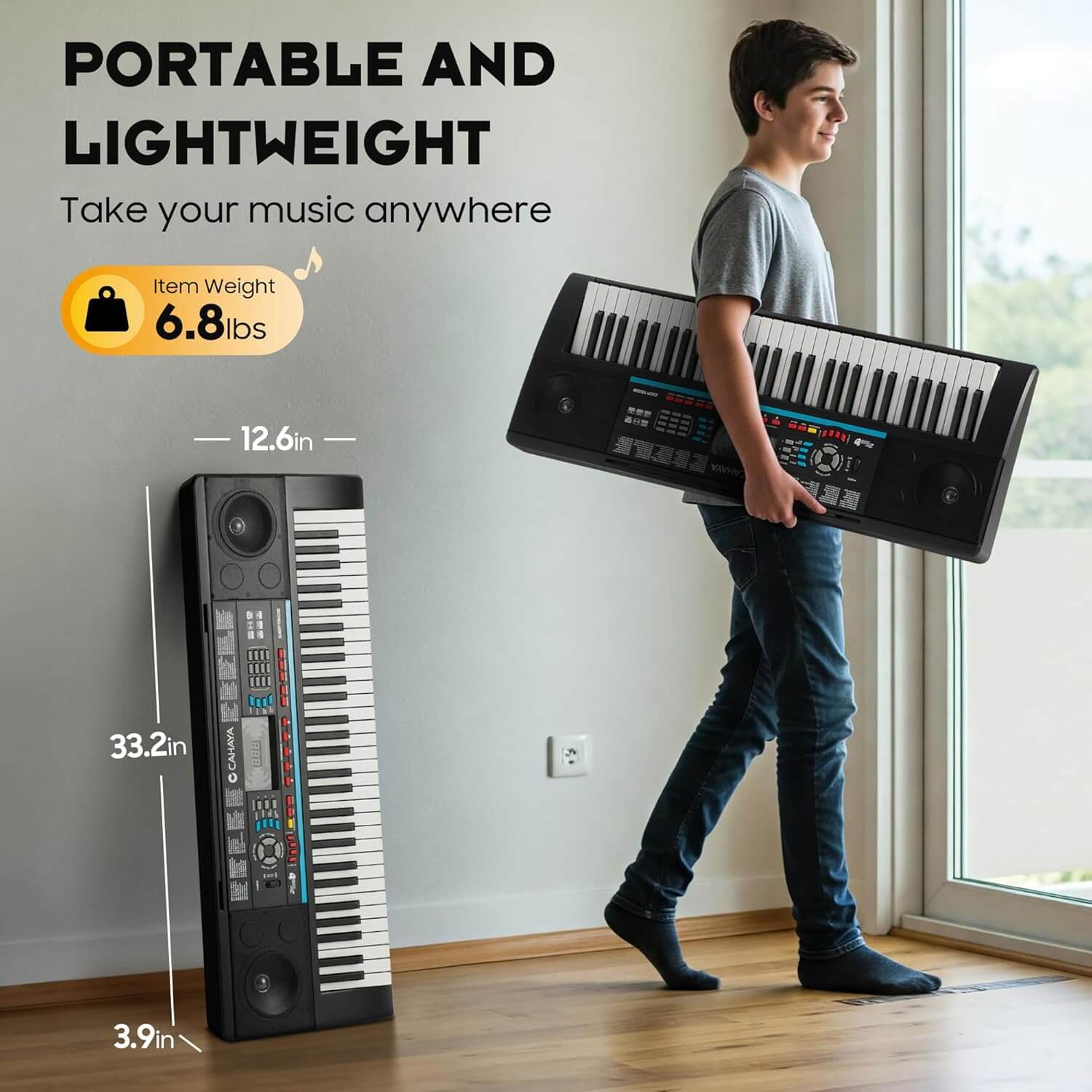 CAHAYA 61-Key Portable Keyboard Digital Piano