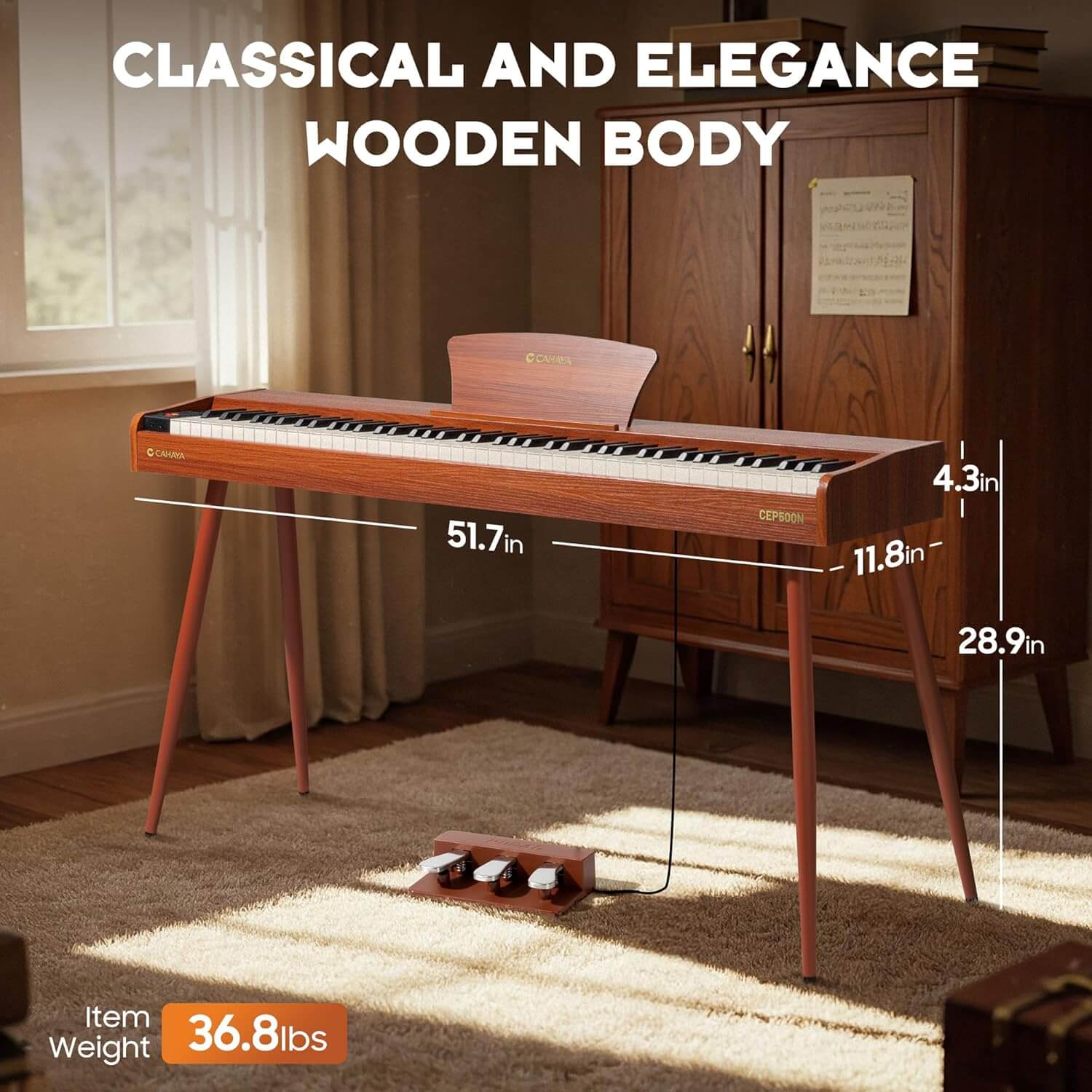 CAHAYA 88-Key Full Size Digital Piano