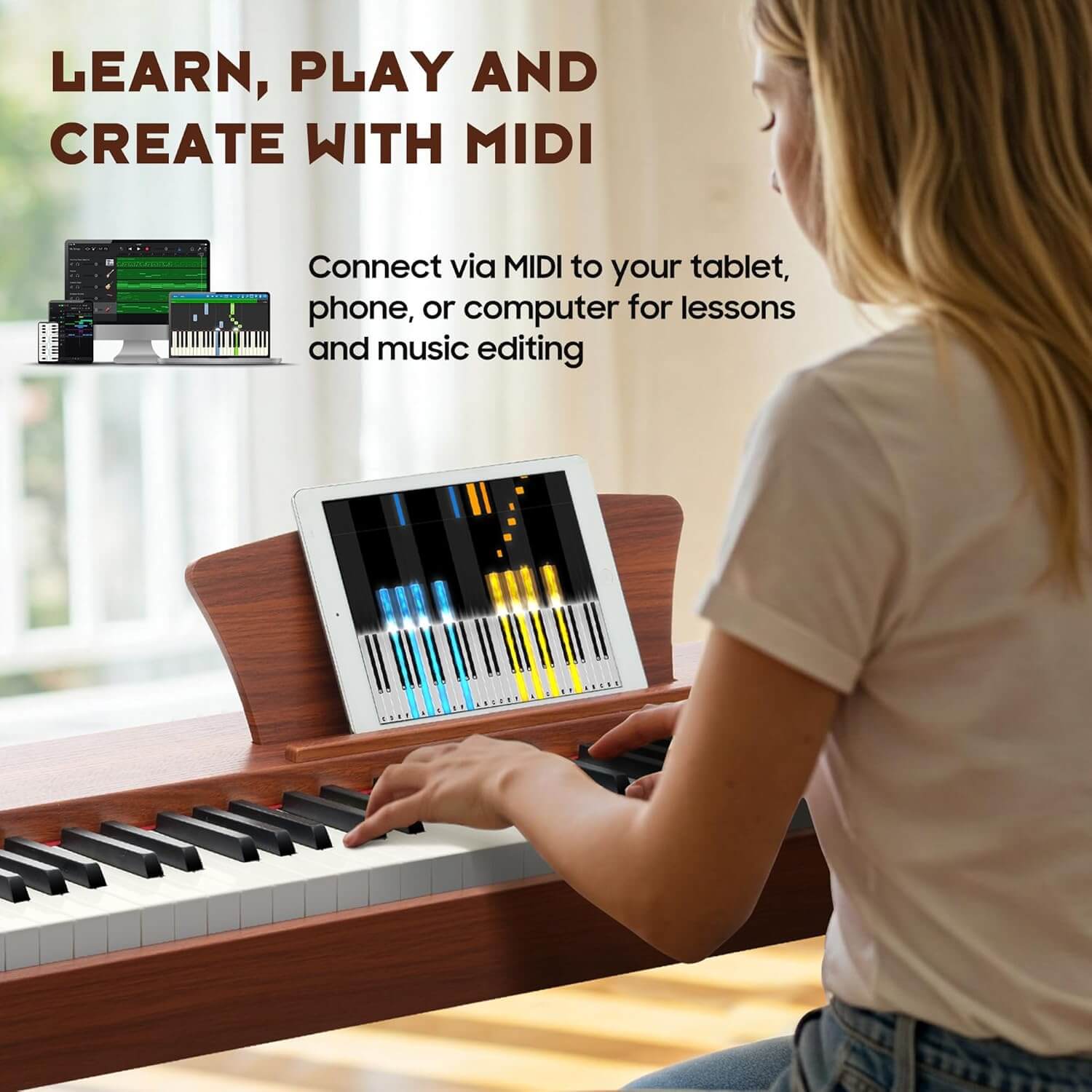 CAHAYA 88-Key Full Size Digital Piano