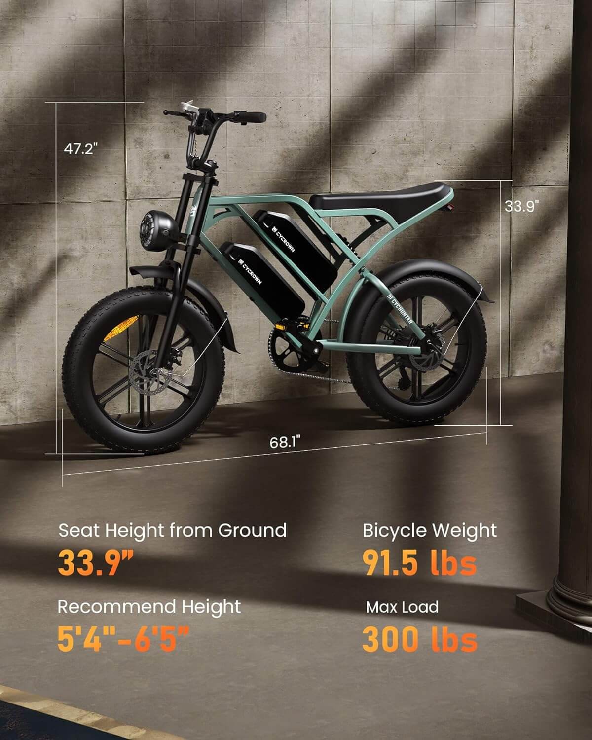 CYCROWN HUNTER PRO Dual Battery Fat Tire Electric Dirt Bike