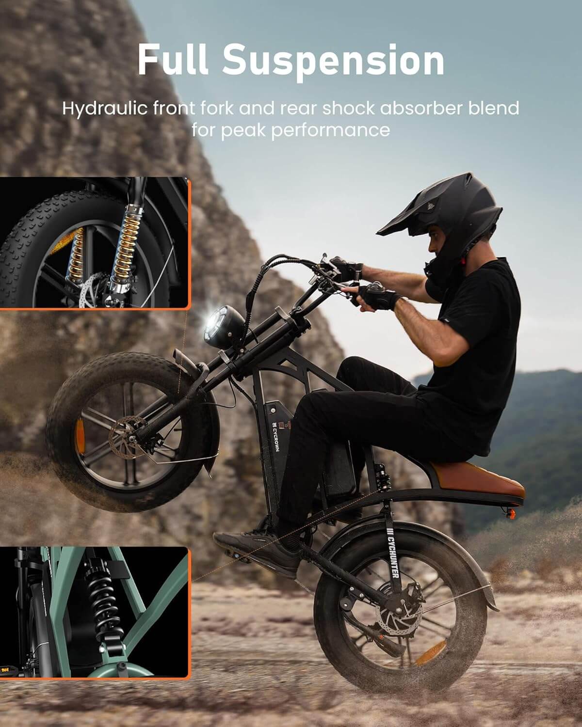 CYCROWN HUNTER Fat Tire Electric Dirt Bike