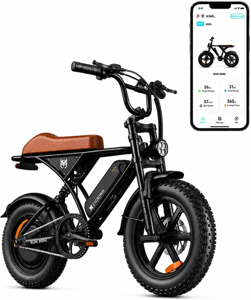 CYCROWN RUNMINI 750W 16" Fat Tire Electric Bike Moped