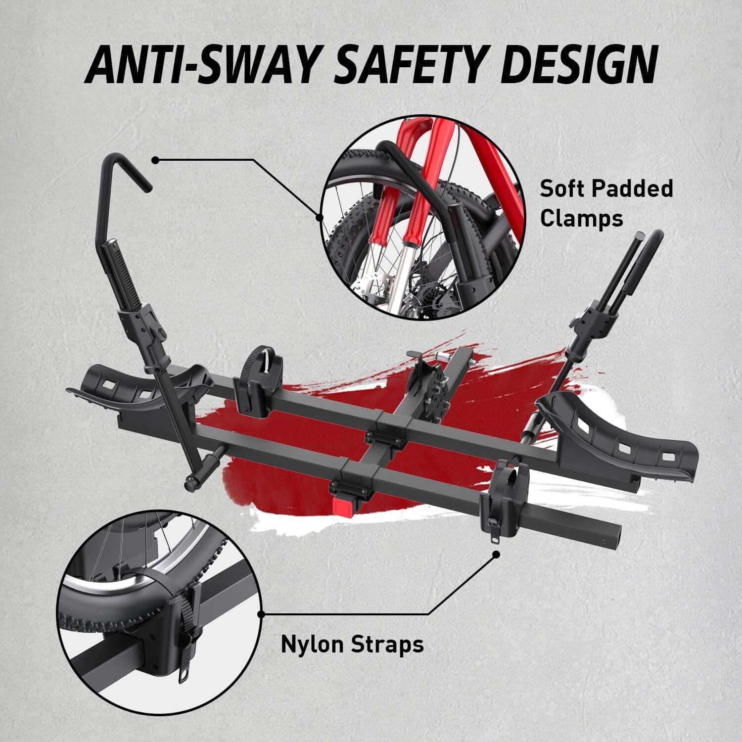 Crindar Wheel Mount Hitch Bike Rack, 2 Bikes, 2" Receiver