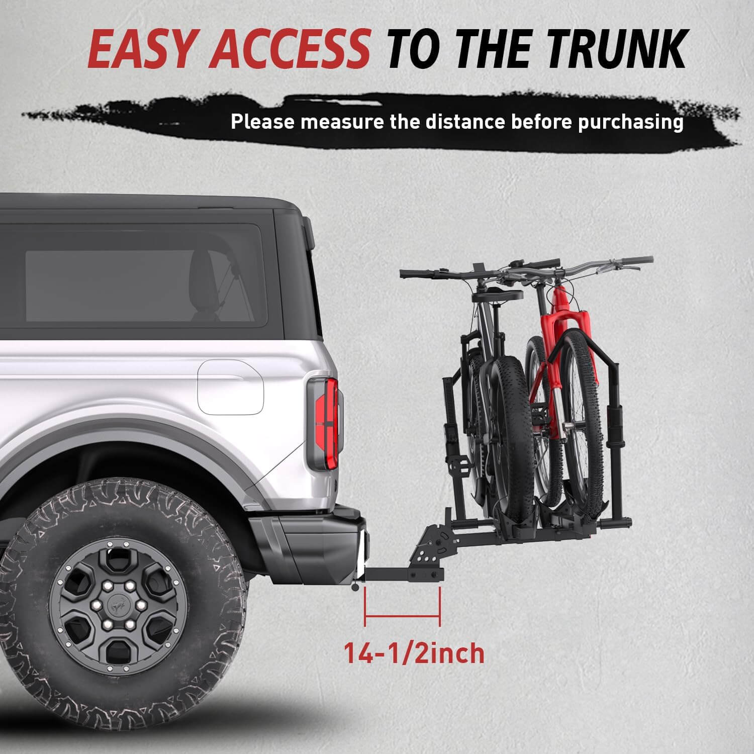 Crindar Wheel Mount Hitch Bike Rack, 2 Bikes, 2" Receiver