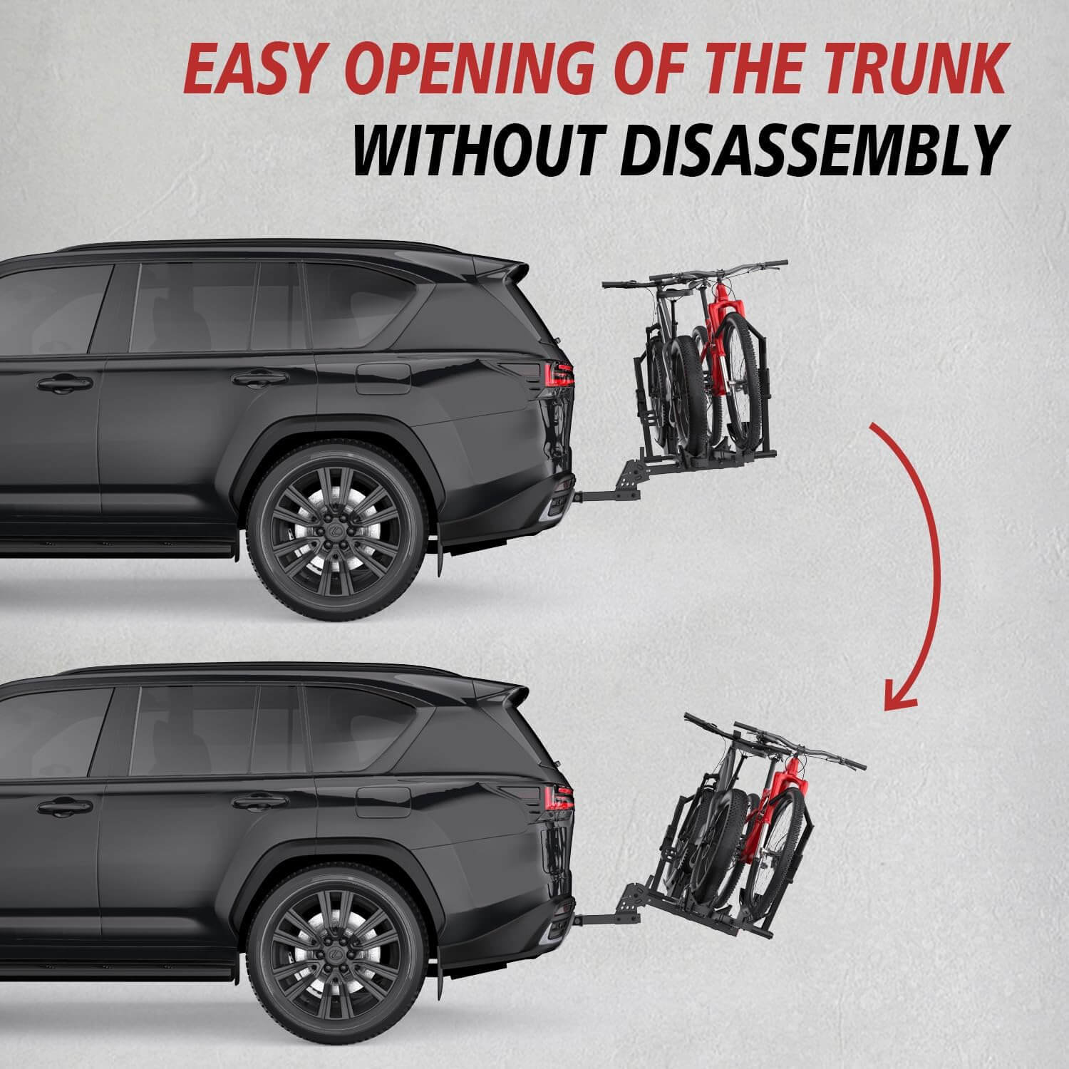 Crindar Wheel Mount Hitch Bike Rack, 2 Bikes, 2" Receiver