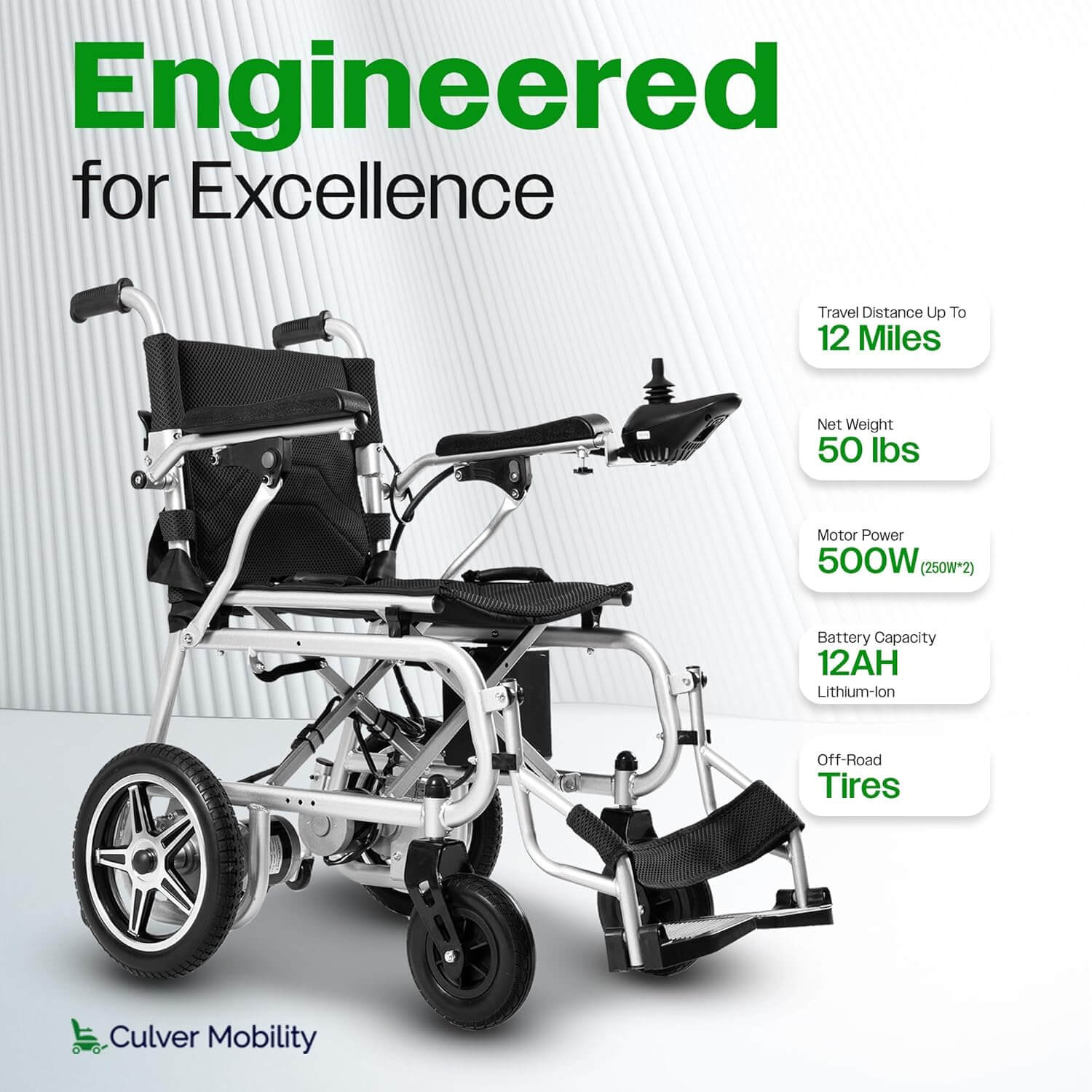 Culver ARTEMIS PRO Foldable Electric Power Wheelchair