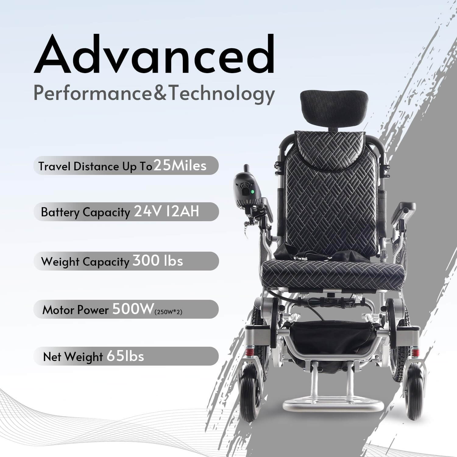 Culver SHAWK All-Terrain Reclining Foldable Electric Power Wheelchair