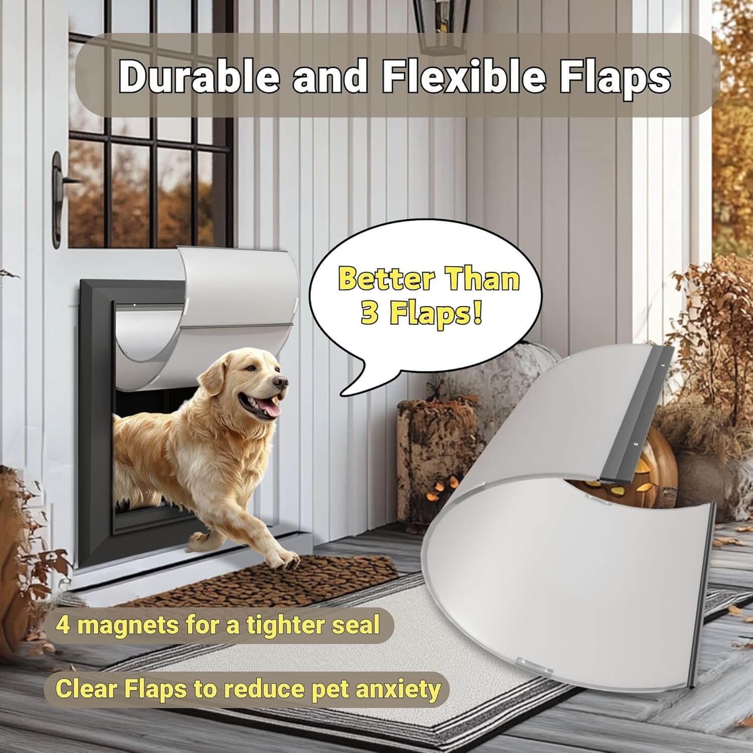 Cybergate Dog Door, Heavy Duty Magnetic Double Flap