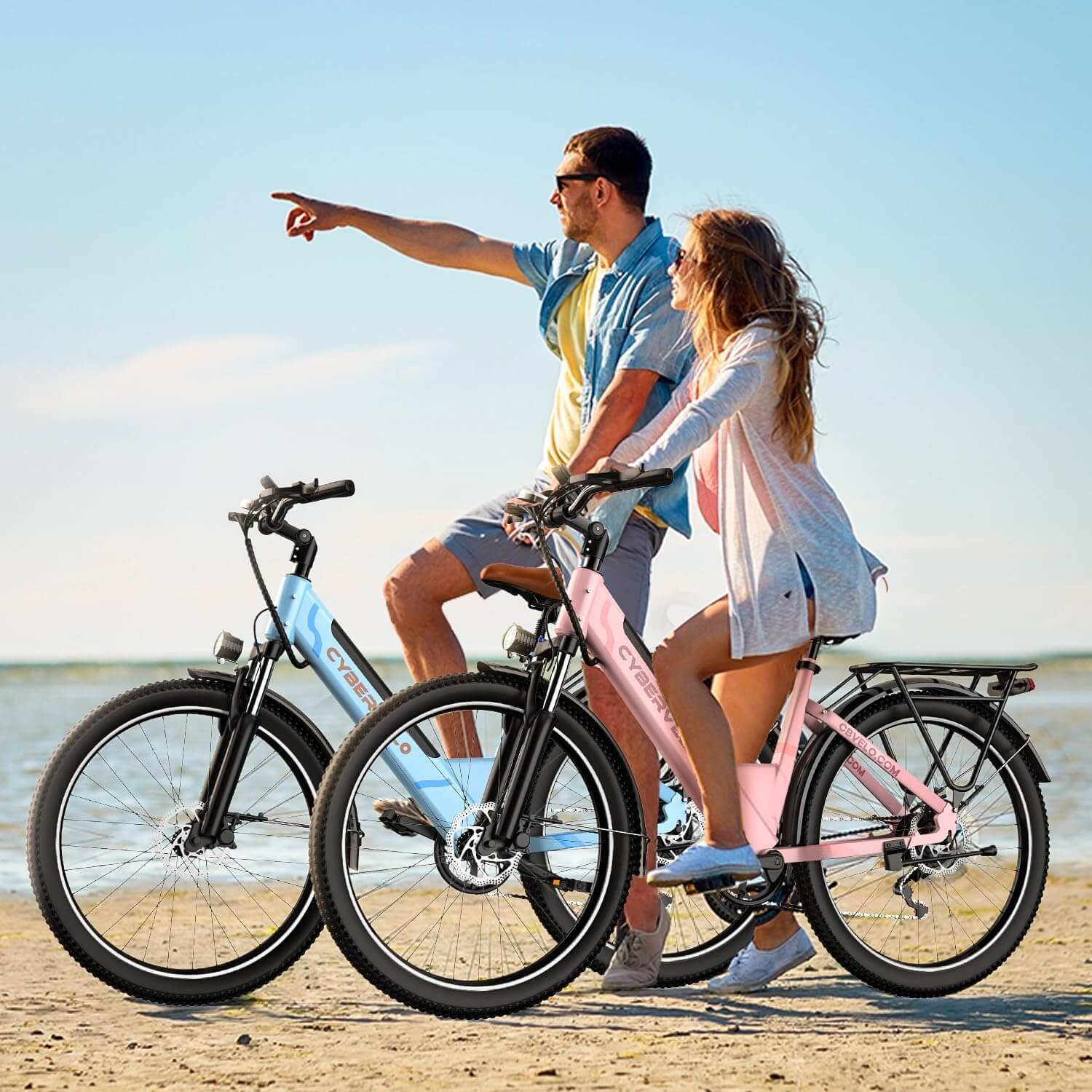 Cybervelo 1000W 48V 26" 7 Speed Suspension Step-Through Electric Bike