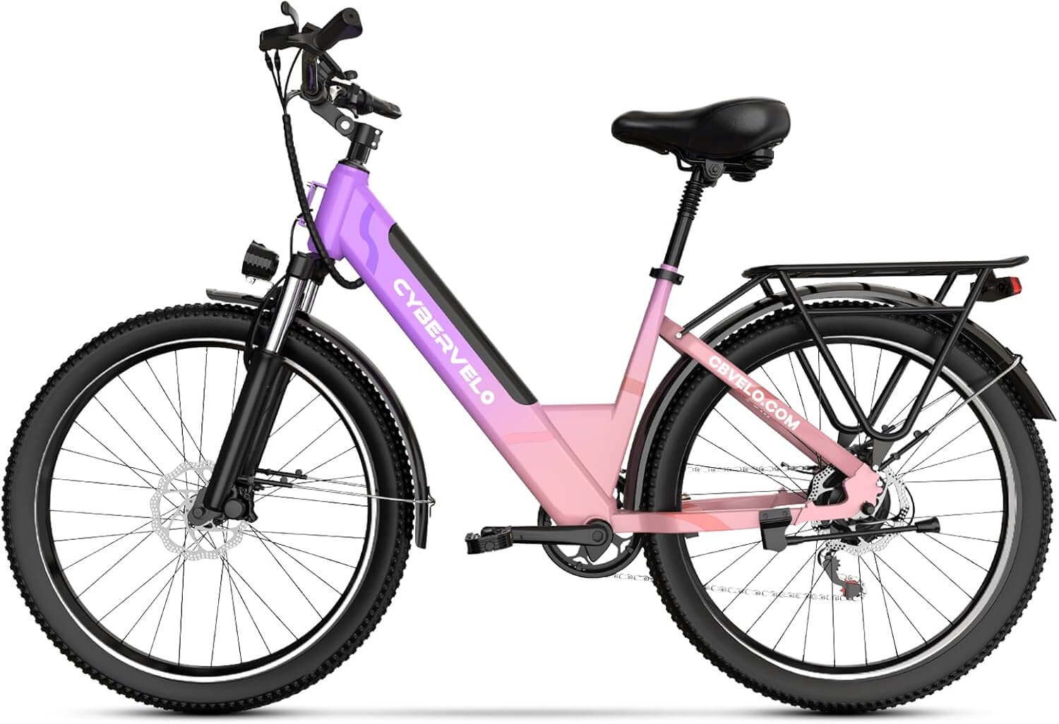 Cybervelo 1000W 48V 26" 7 Speed Suspension Step-Through Electric Bike
