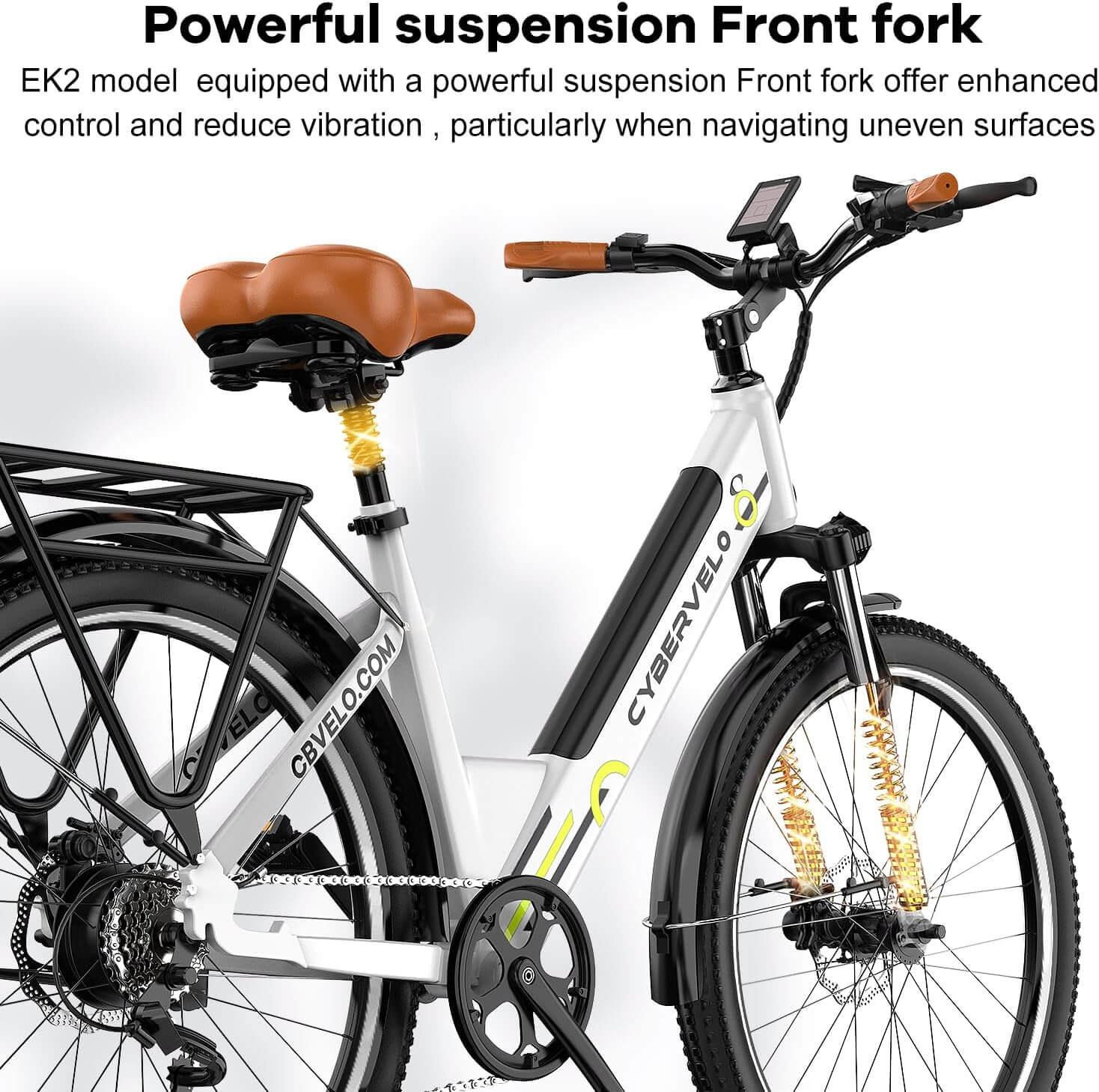 Cybervelo 1000W 48V 26" 7 Speed Suspension Step-Through Electric Bike