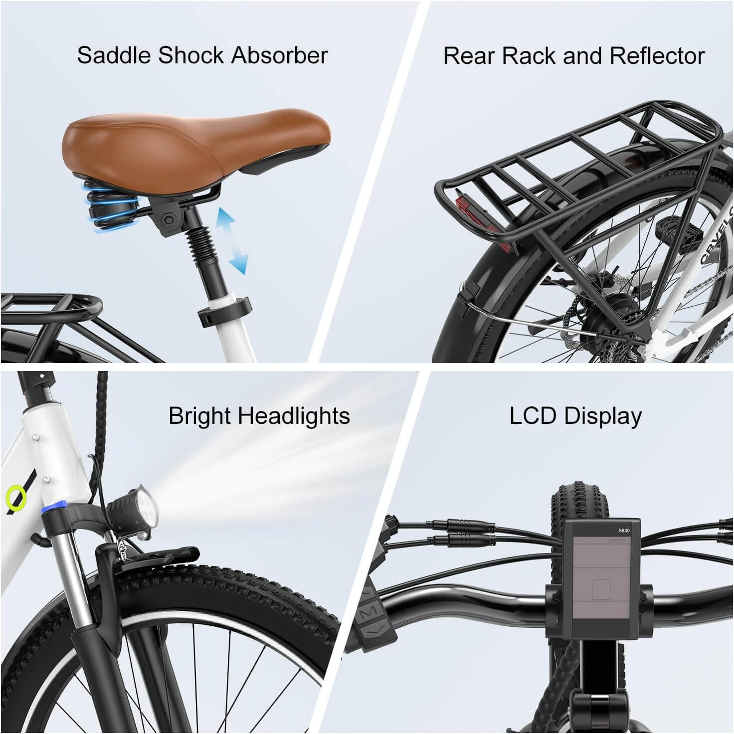 Cybervelo 1000W 48V 26" 7 Speed Suspension Step-Through Electric Bike