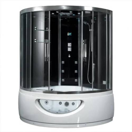 Ariel Platinum DA333F8 2 Person Corner Steam Shower Jetted Tub, 59"x 59" x 89"