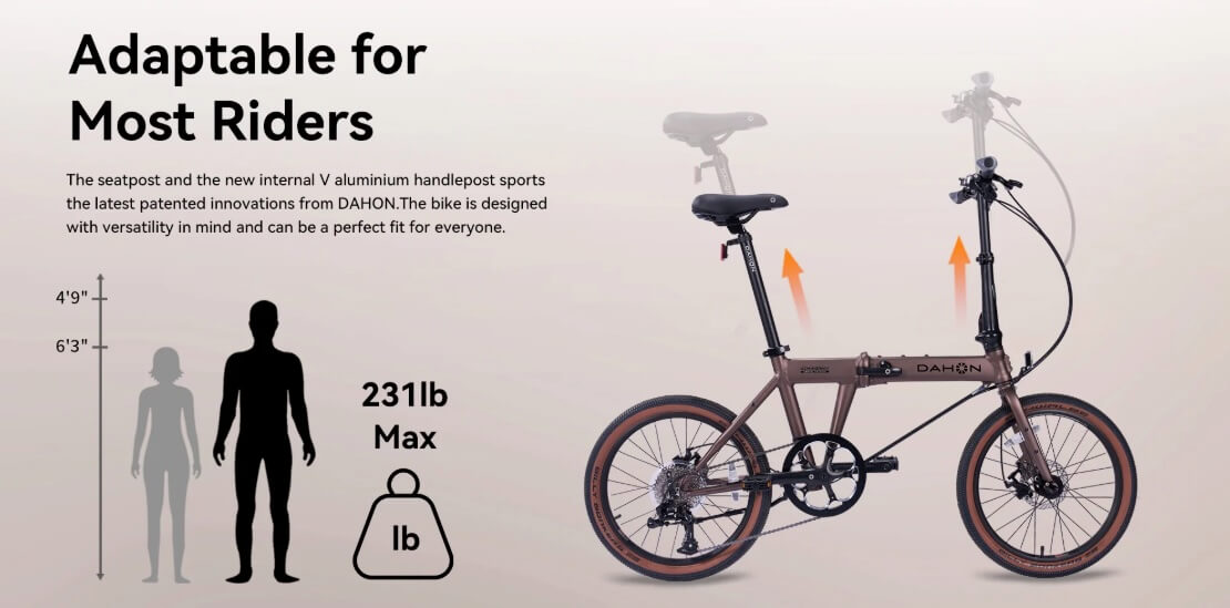 2025 Dahon HEMINGWAY GR 9 Speed Folding Bike, 20" Wheels