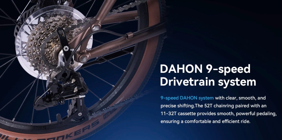 2025 Dahon HEMINGWAY GR 9 Speed Folding Bike, 20" Wheels