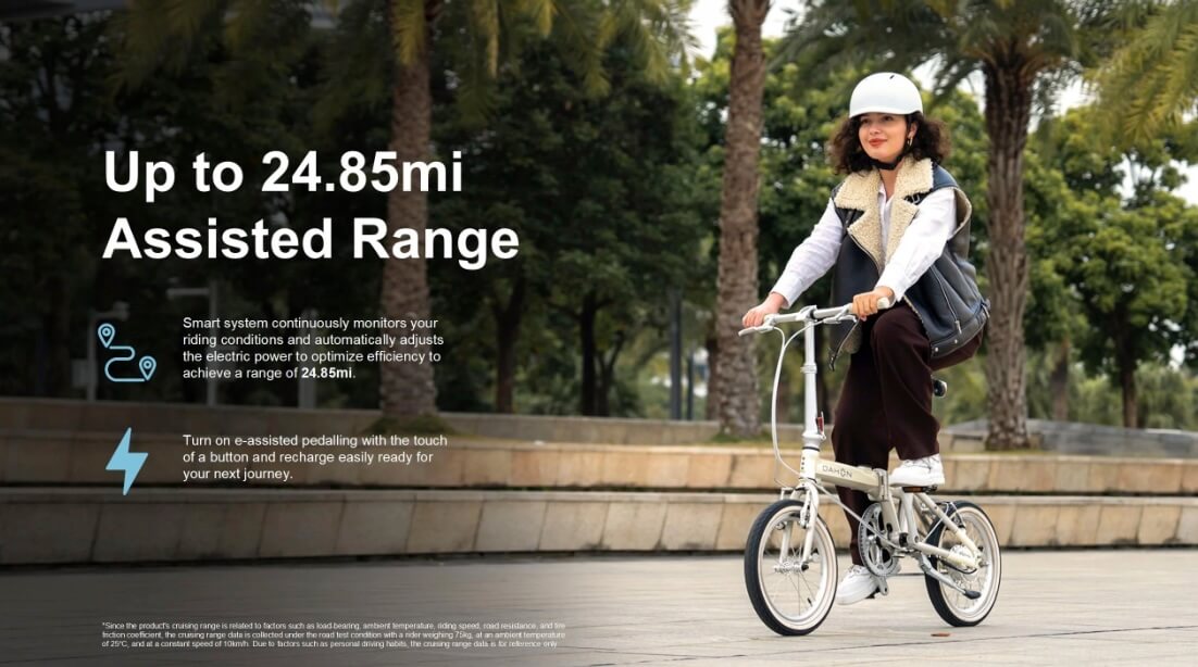 2025 Dahon K FEATHER Lightweight Aluminum Folding Electric Bike, Integrated Battery