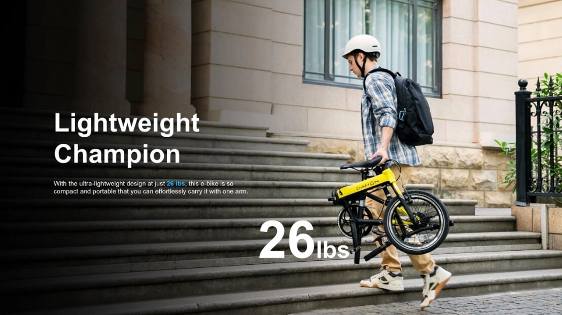 2025 Dahon K FEATHER Lightweight Aluminum Folding Electric Bike, Integrated Battery