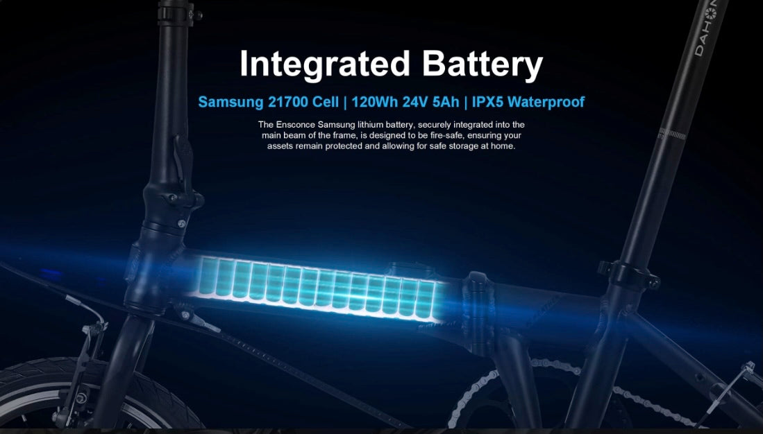 2025 Dahon K FEATHER Lightweight Aluminum Folding Electric Bike, Integrated Battery