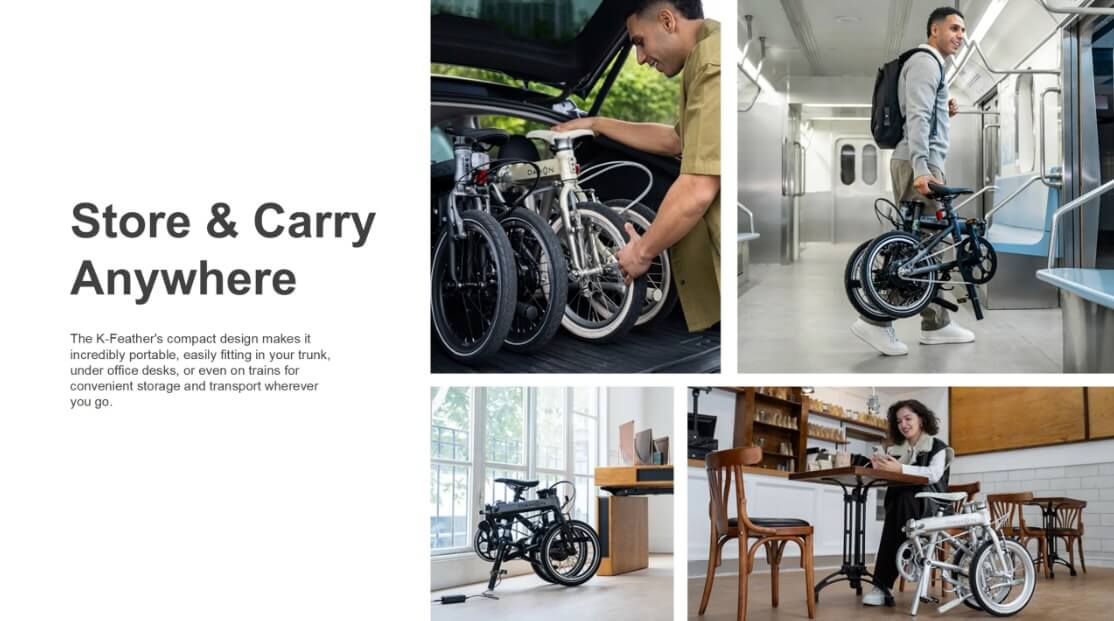 2025 Dahon K FEATHER Lightweight Aluminum Folding Electric Bike, Integrated Battery