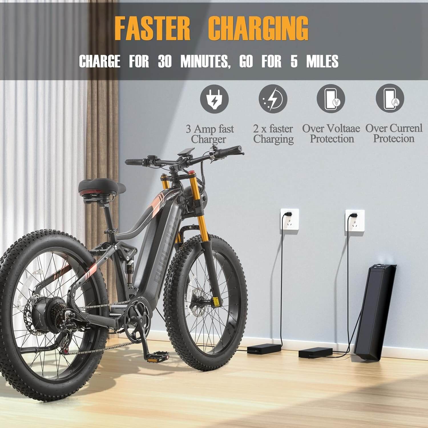Damson HC26 3000W 48V Dual Motor AWD Fat Tire Electric Bike