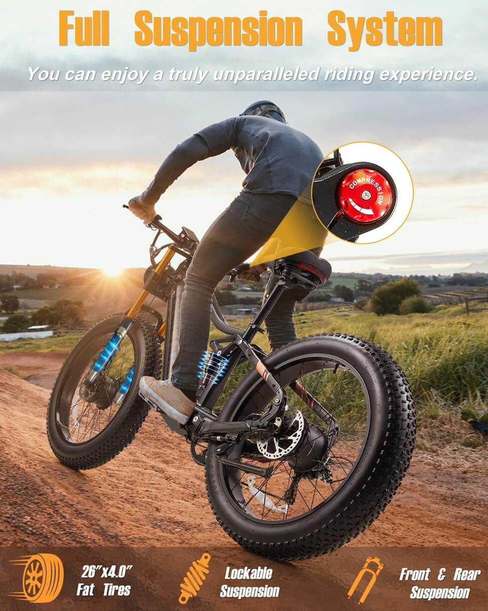 Damson HC26 3000W 48V Dual Motor AWD Fat Tire Electric Bike