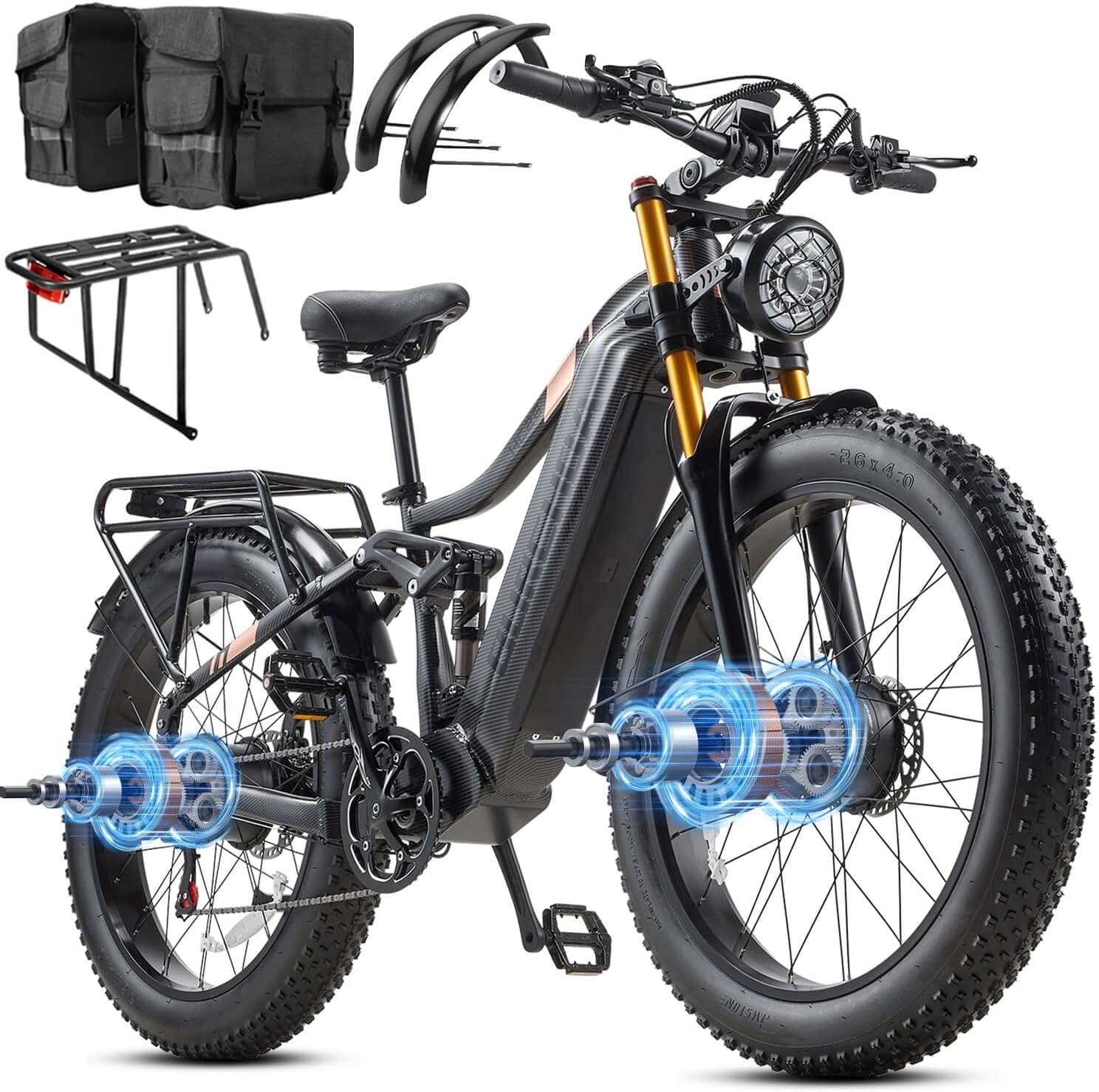 Damson HC26 3000W 48V Dual Motor AWD Fat Tire Electric Bike