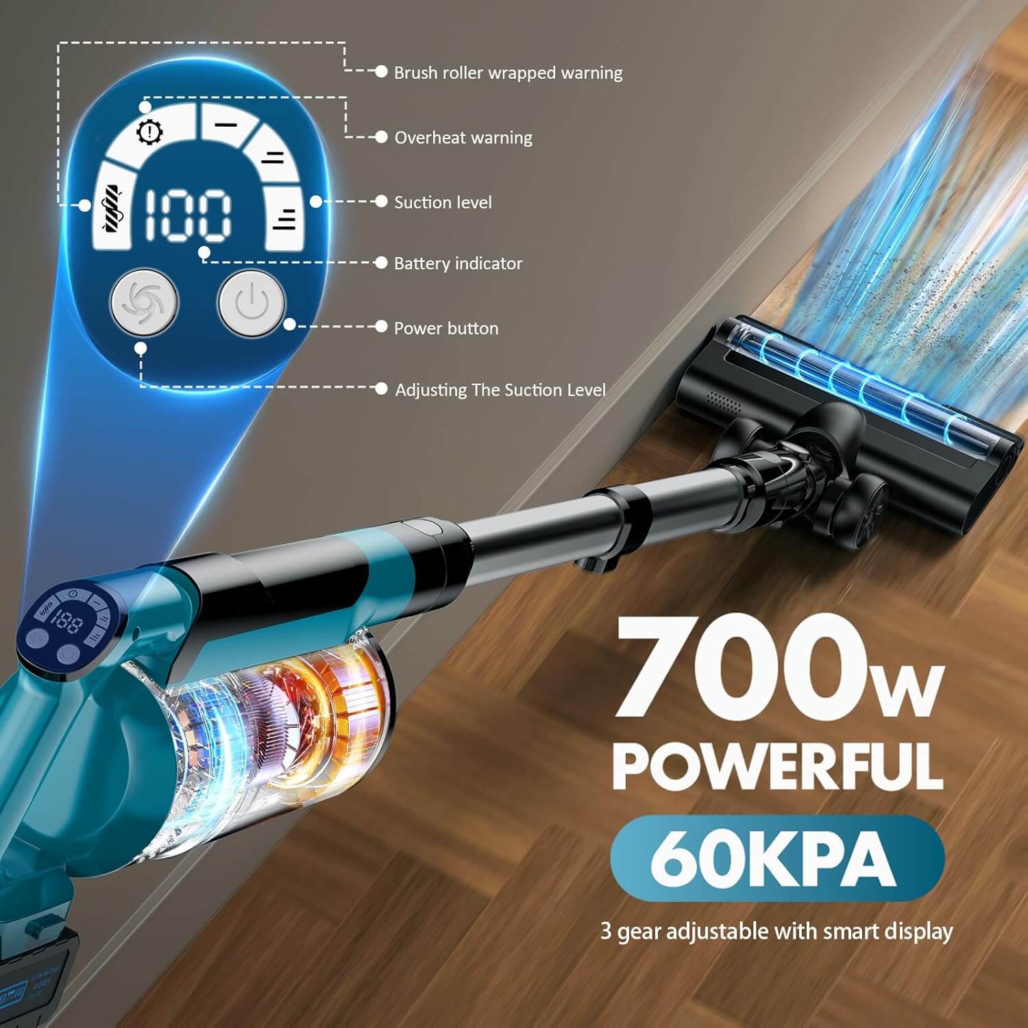 Denqir XCQ-002 700W 6-In-1 Portable Cordless Vacuum Cleaner