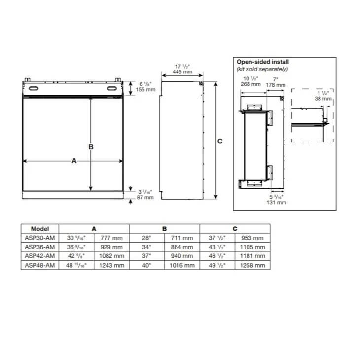Dimplex IGNITE ASPIRE 48" Portrait Style Built In Electric Firebox, ASP48