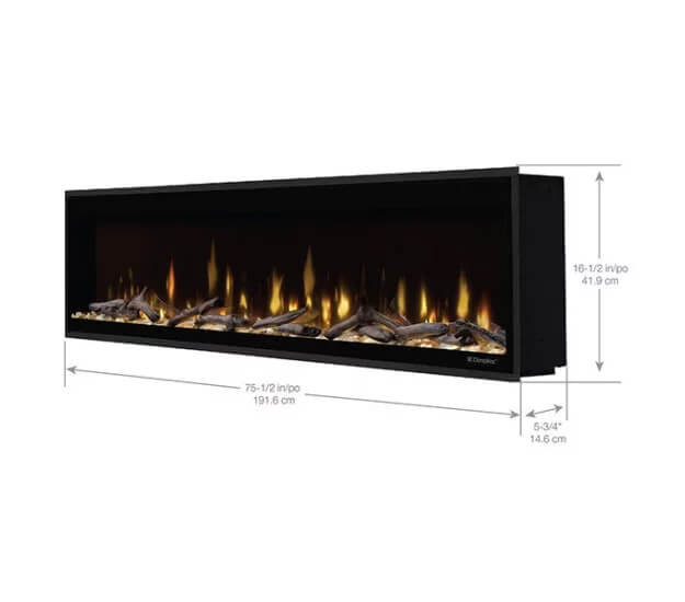 Dimplex IGNITE EVOLVE 74" Built-In Linear Electric Fireplace, EVO74
