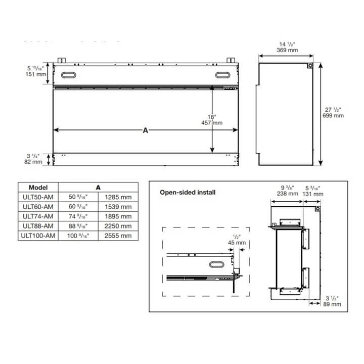 Dimplex IGNITE ULTRA 50" Built In Linear Electric Fireplace, ULT50