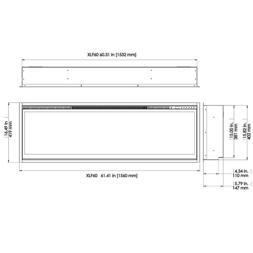 Dimplex IGNITE XL 60" Wall Mounted Linear Electric Fireplace, XLF60