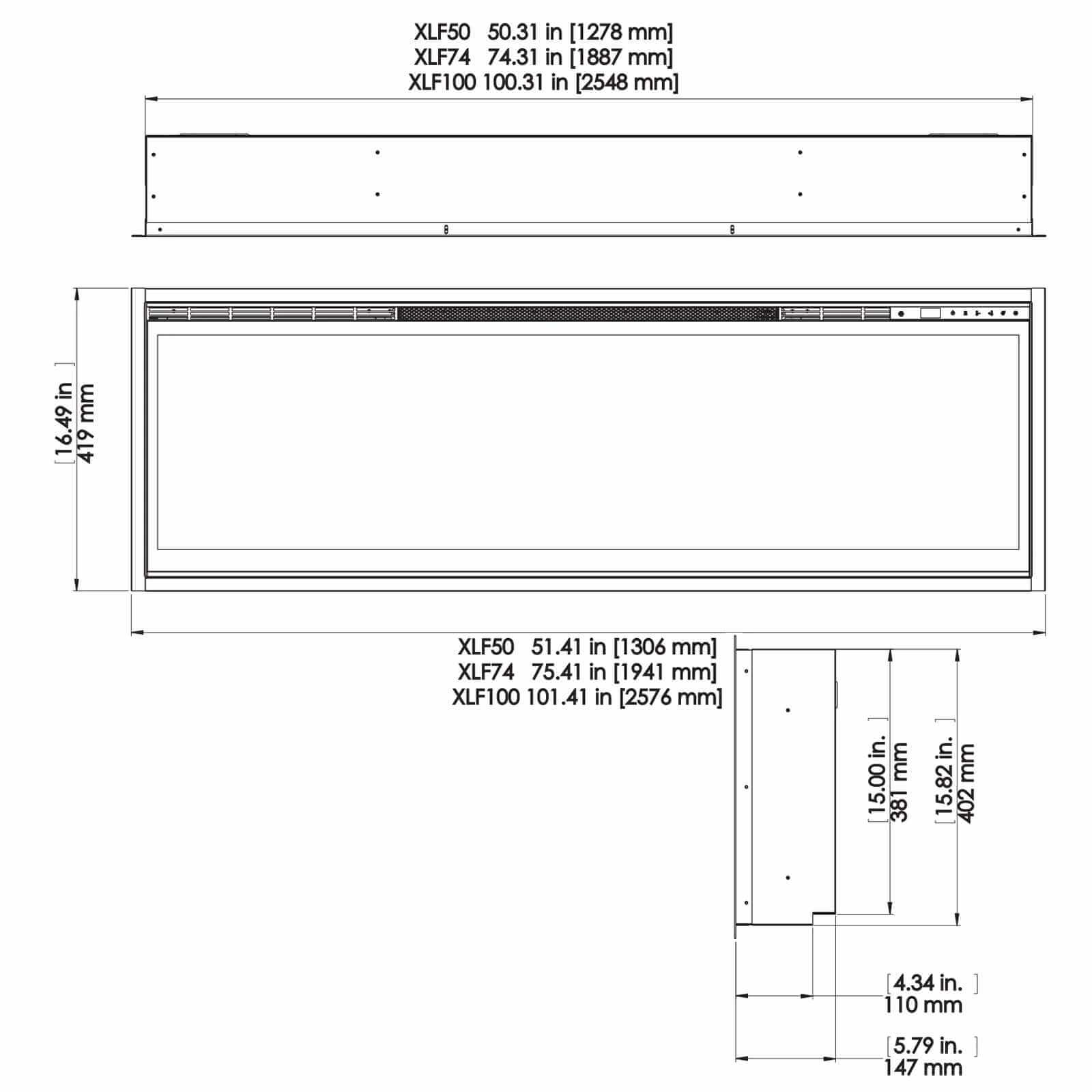 Dimplex IGNITE XL BOLD 50" Built-In Linear Electric Fireplace, XLF5017-XD