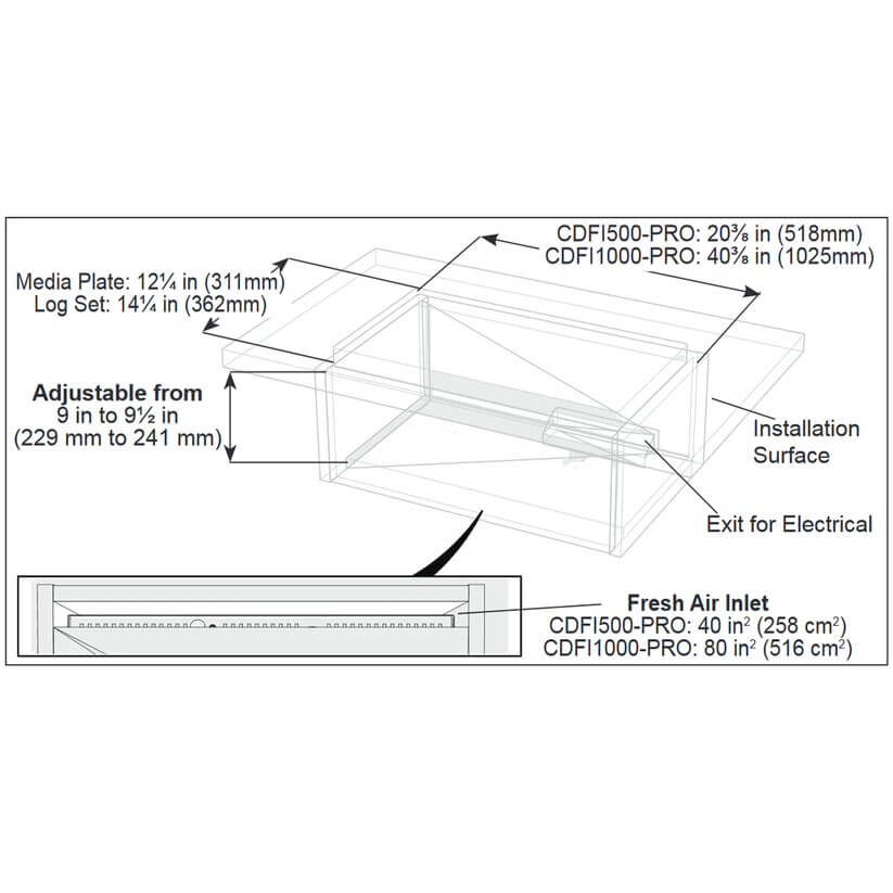 Dimplex OPTI-MYST PRO 500 Built-In Electric Cassette Fireplace, CDFI500-PRO