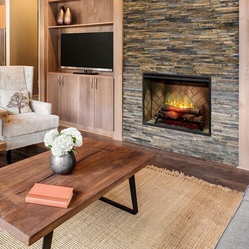 Dimplex REVILLUSION 36" TRADITIONAL Built-In Electric Firebox Fireplace, Glass Panel, Plug Kit