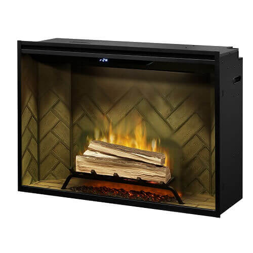 Dimplex REVILLUSION 42" Traditional Built-In Electric Firebox Fireplace, Glass Panel, Plug Kit