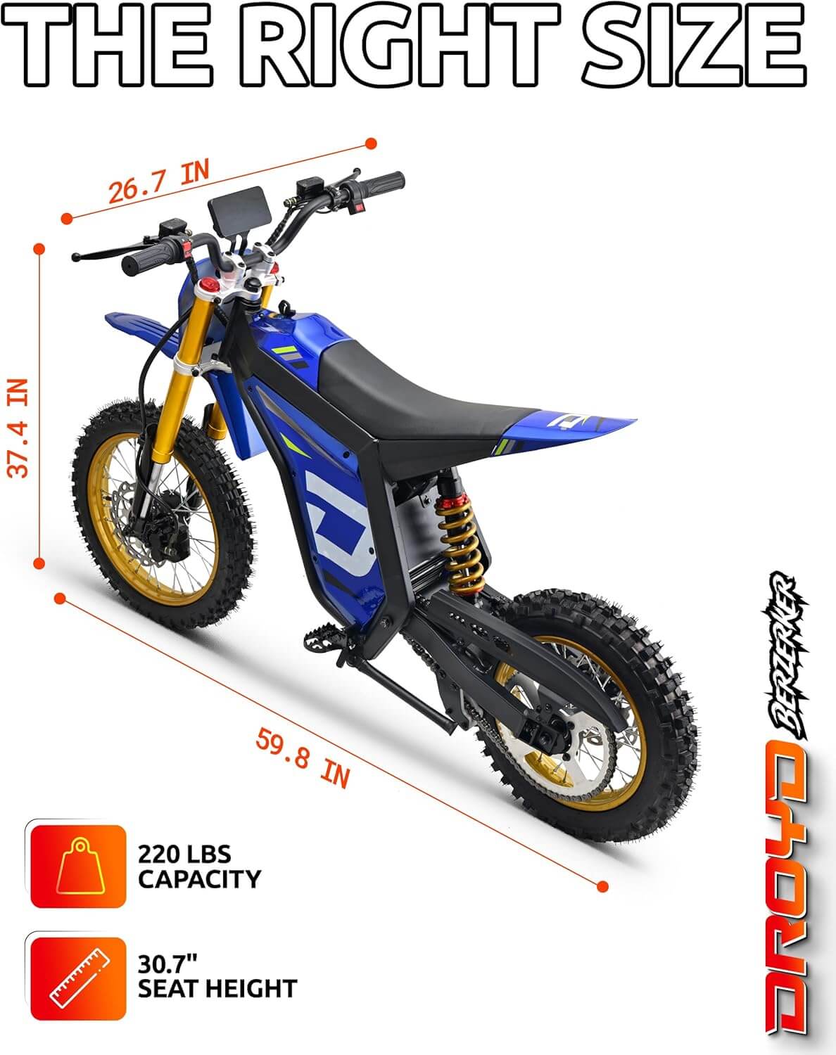 Droyd Berzerker 3000W 48V Kids' Electric Dirt Bike