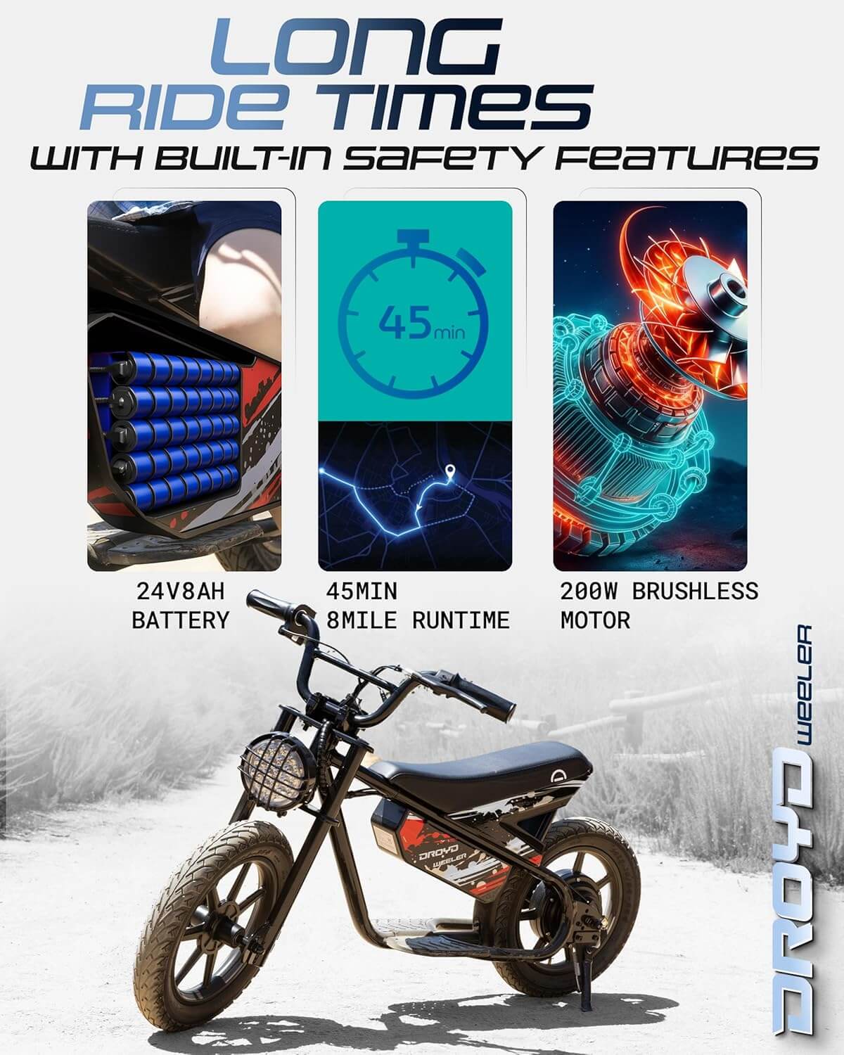 Droyd Weeler Kids' Electric Mini Bike