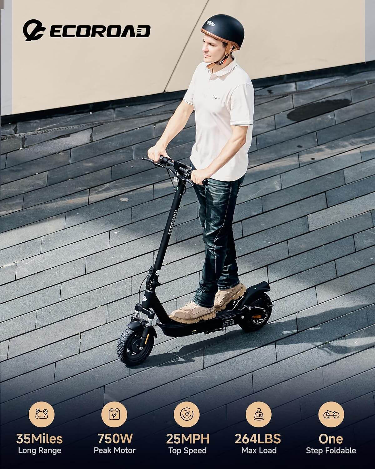 ECOROAD EC10 750W Folding Electric Scooter