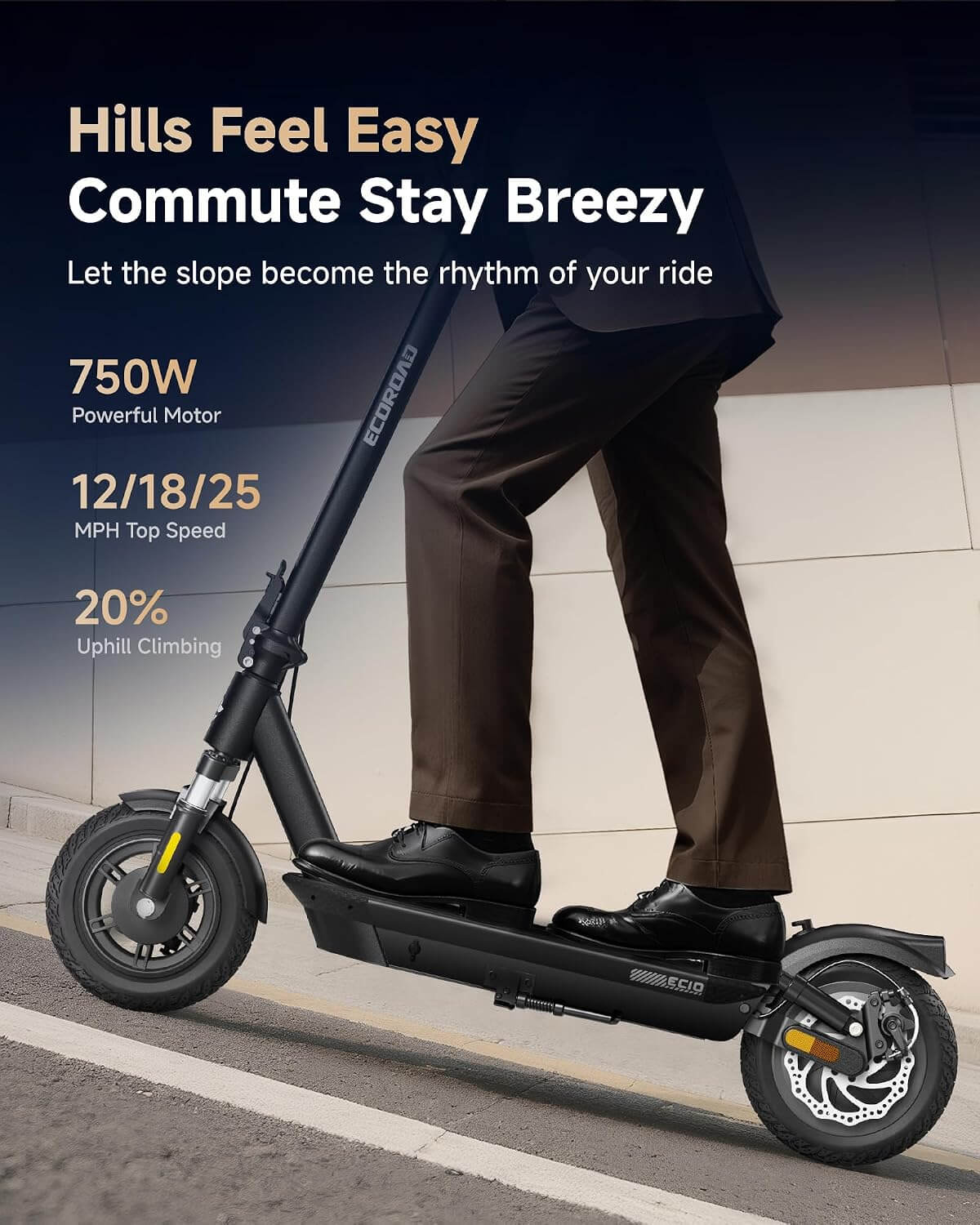 ECOROAD EC10 750W Folding Electric Scooter