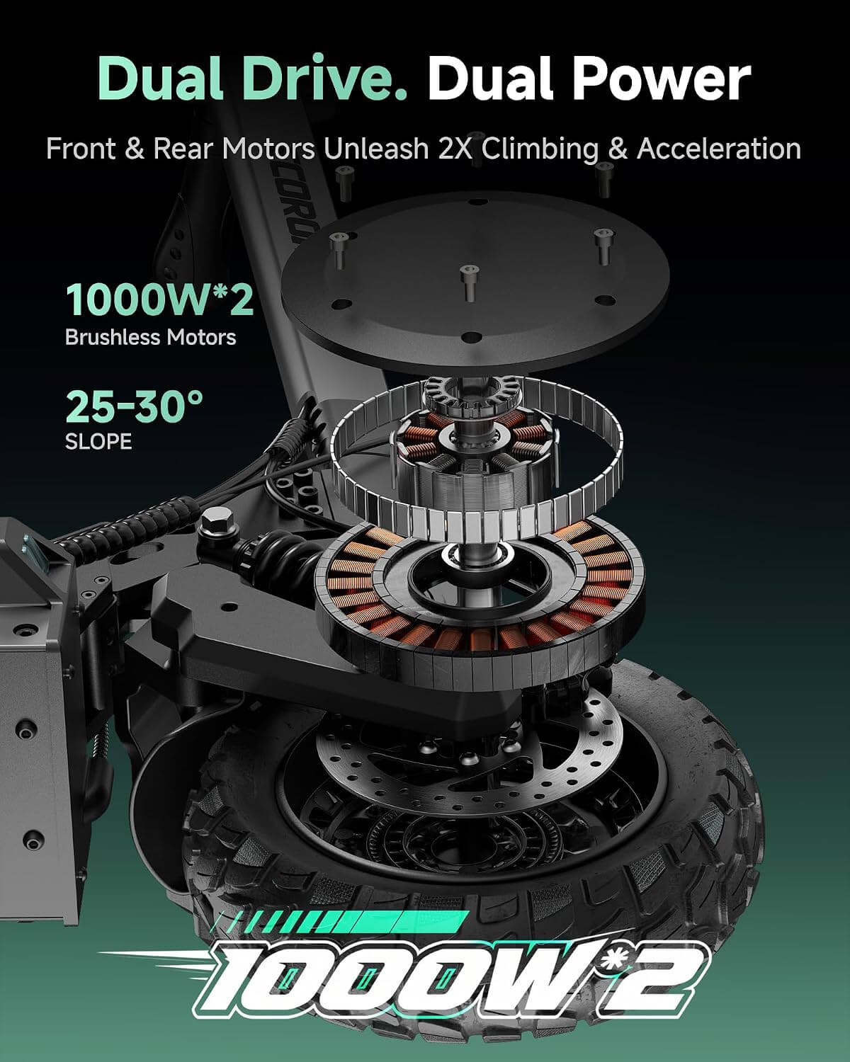 ECOROAD ES6 DUAL 1000W*2 Heavy Duty Folding Electric Scooter