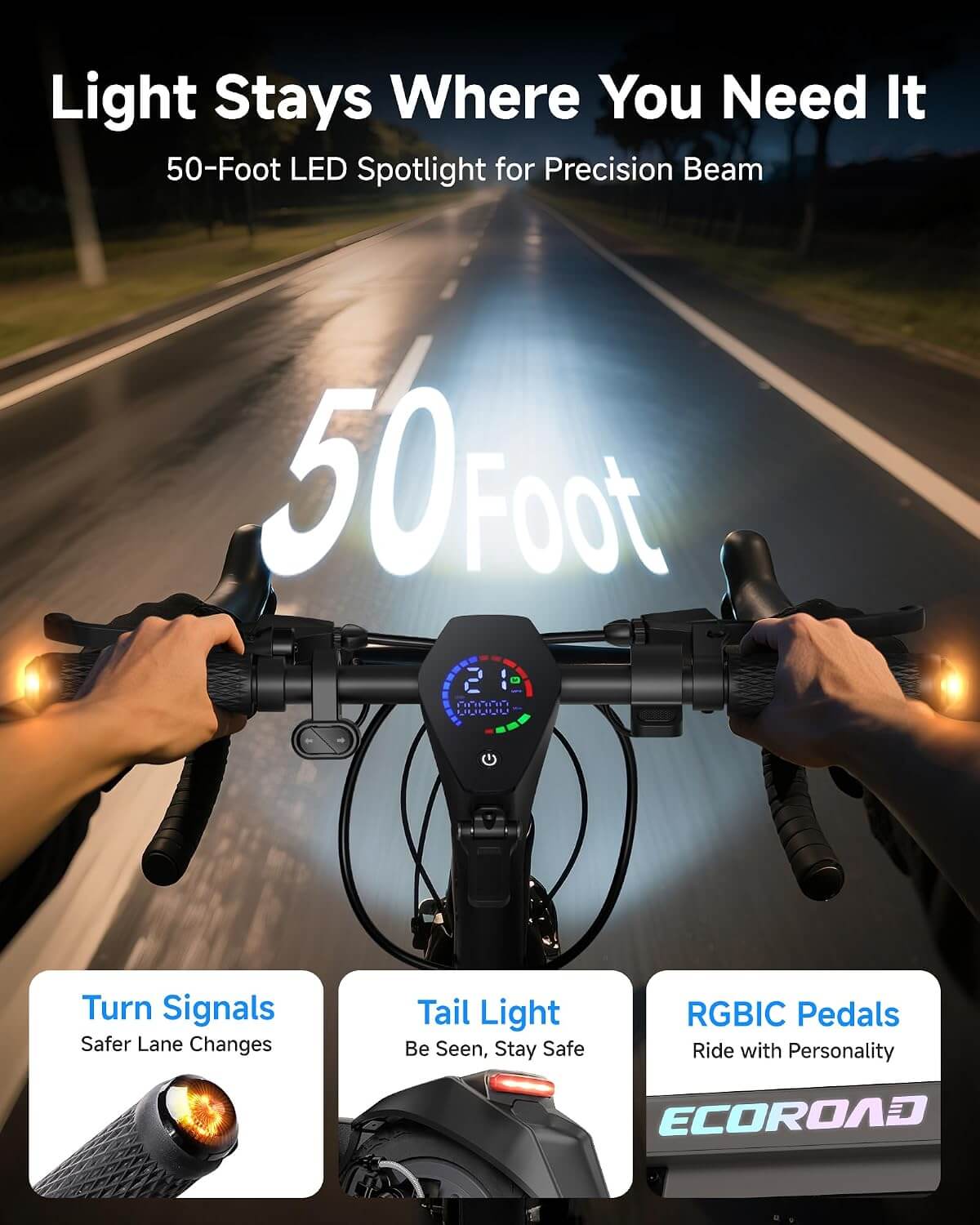 ECOROAD ET6 800W Folding Electric Scooter
