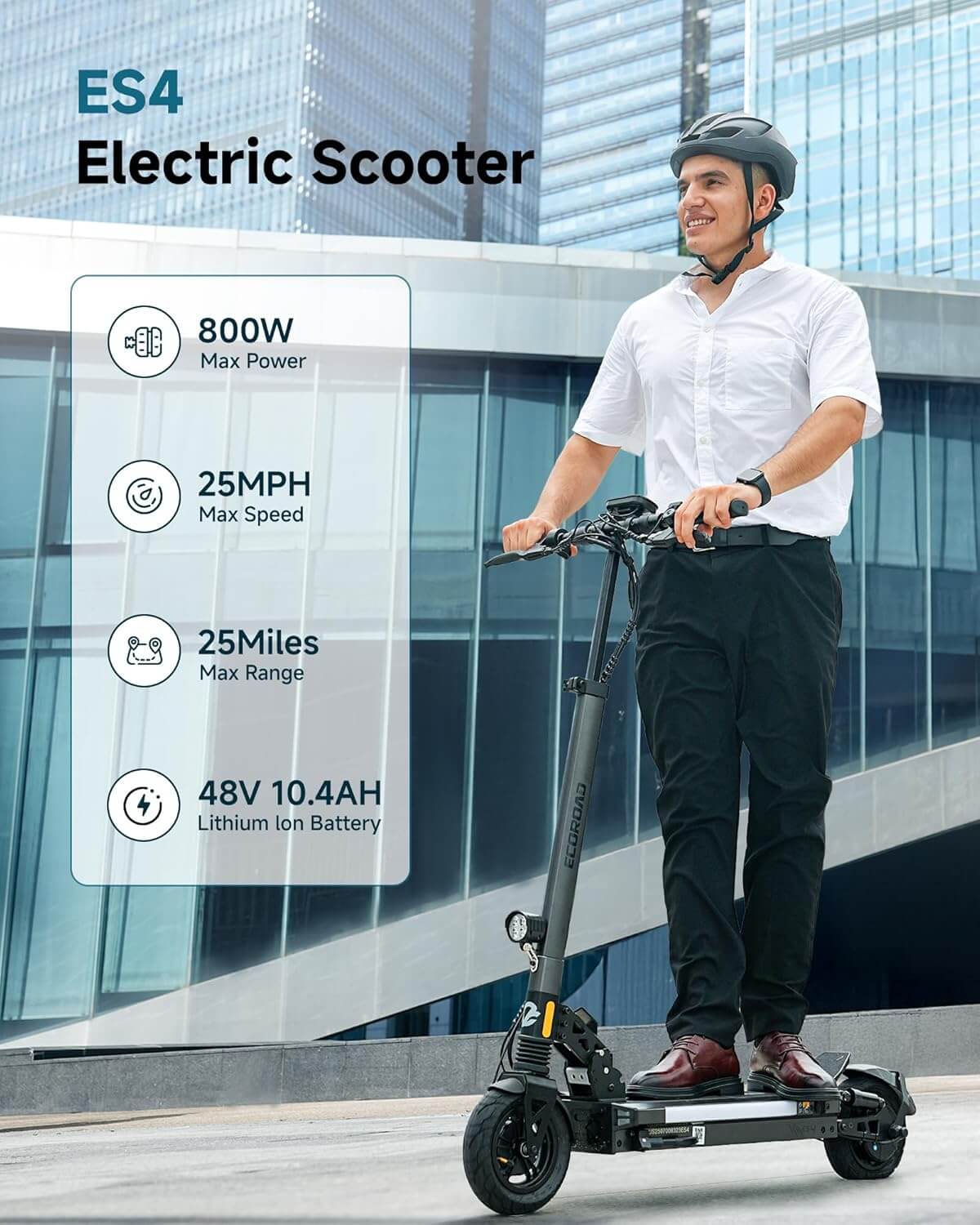 ECOROAD Portable Folding Dual Suspension Off-Road Electric Scooter