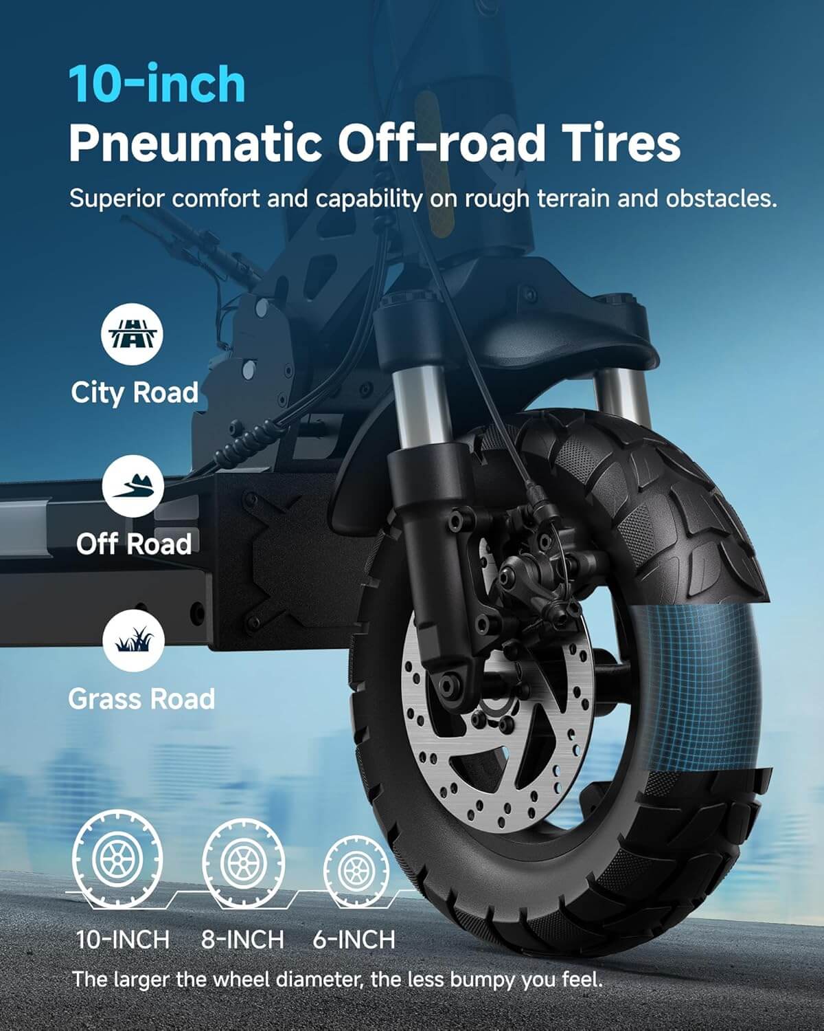 ECOROAD Portable Folding Dual Suspension Off-Road Electric Scooter