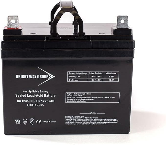 EV Rider Replacement 12V 35Ah SLA BATTERY for Electric Scooters MK-ES33-12