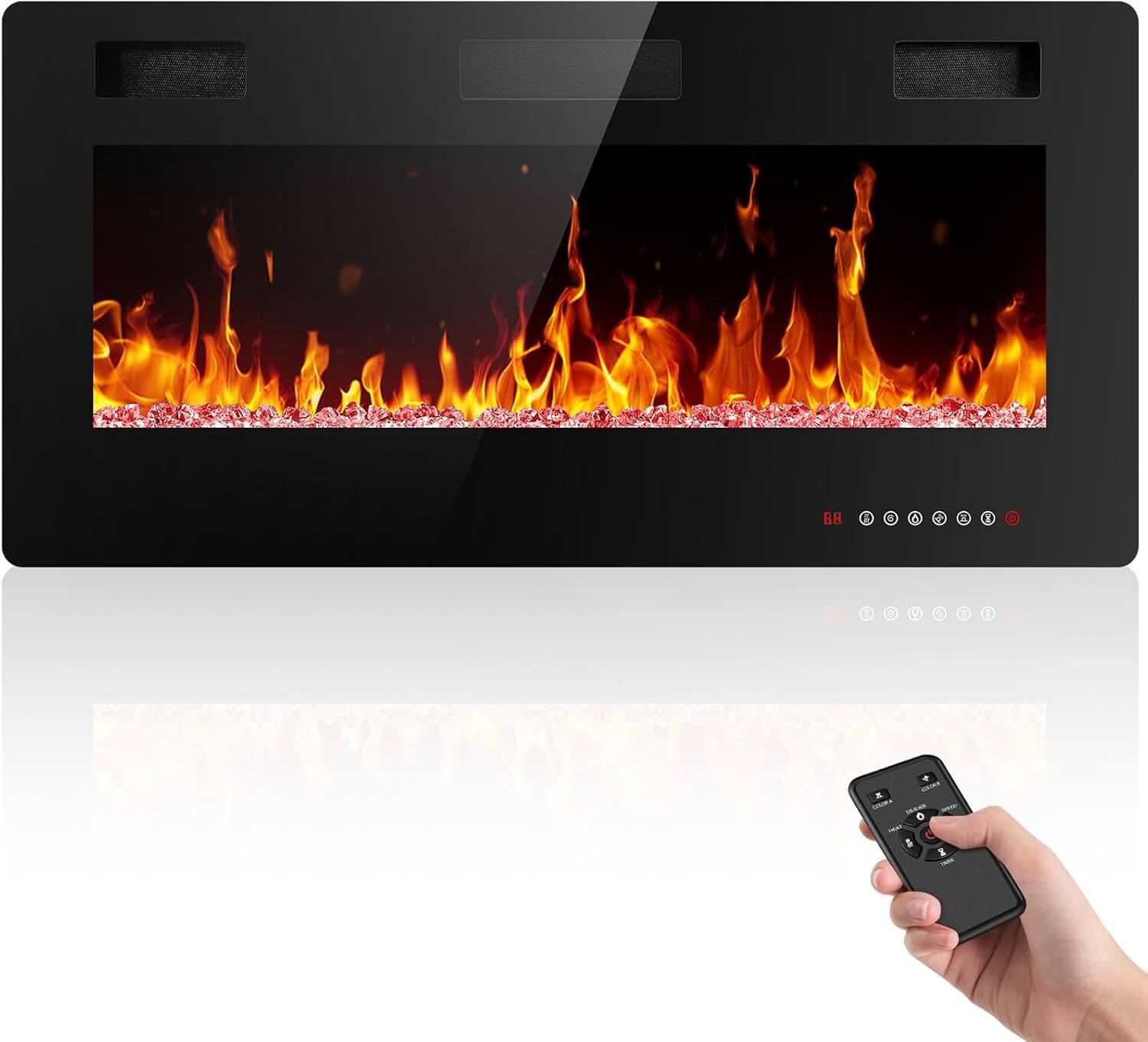 Electactic Recessed/Wall Mounted Electric Fireplace