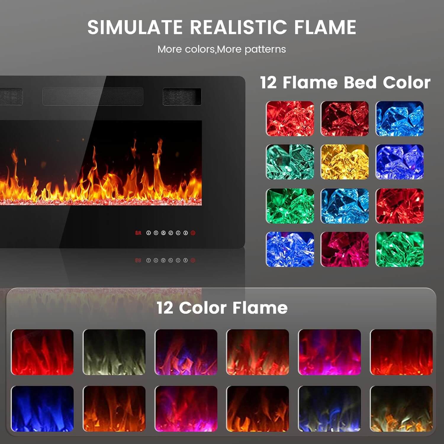 Electactic Recessed/Wall Mounted Electric Fireplace