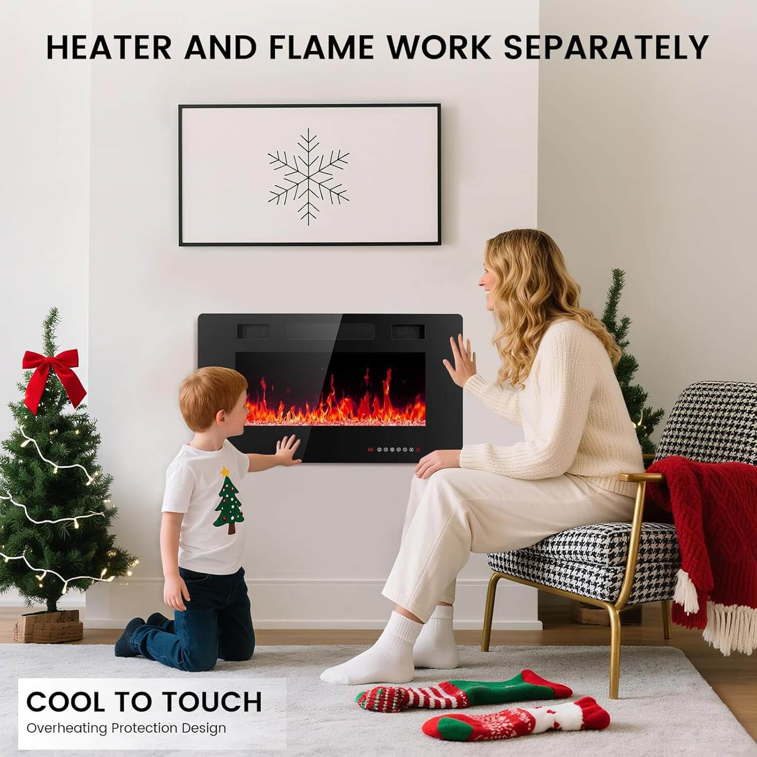 Electactic Recessed/Wall Mounted Electric Fireplace