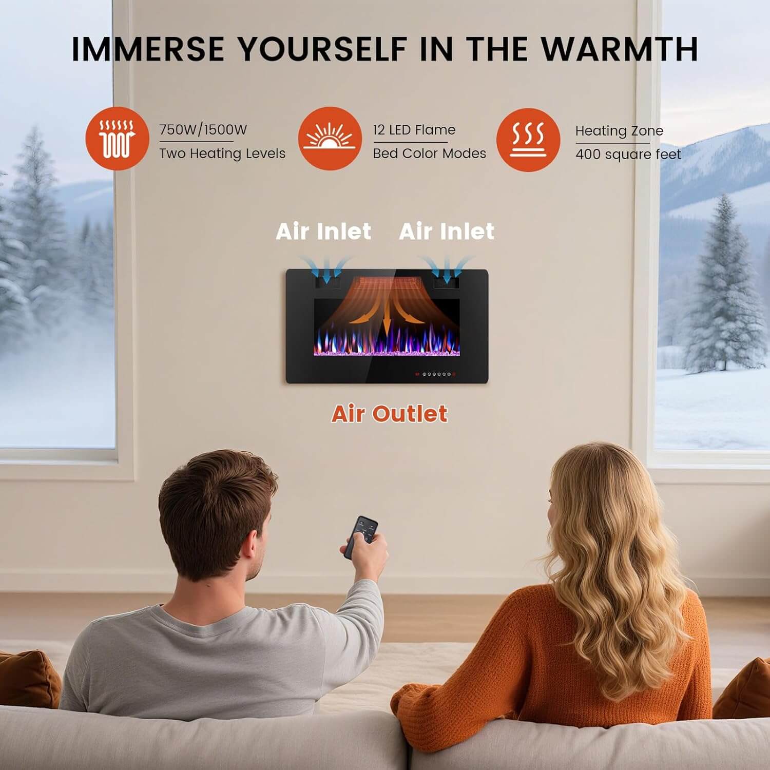 Electactic Recessed/Wall Mounted Electric Fireplace