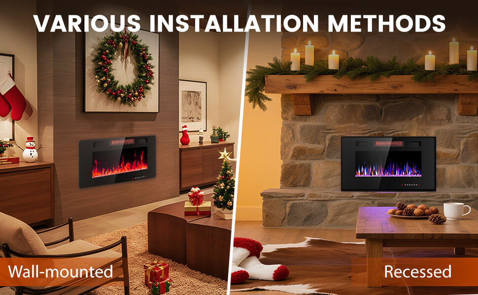 Electactic Recessed/Wall Mounted Electric Fireplace